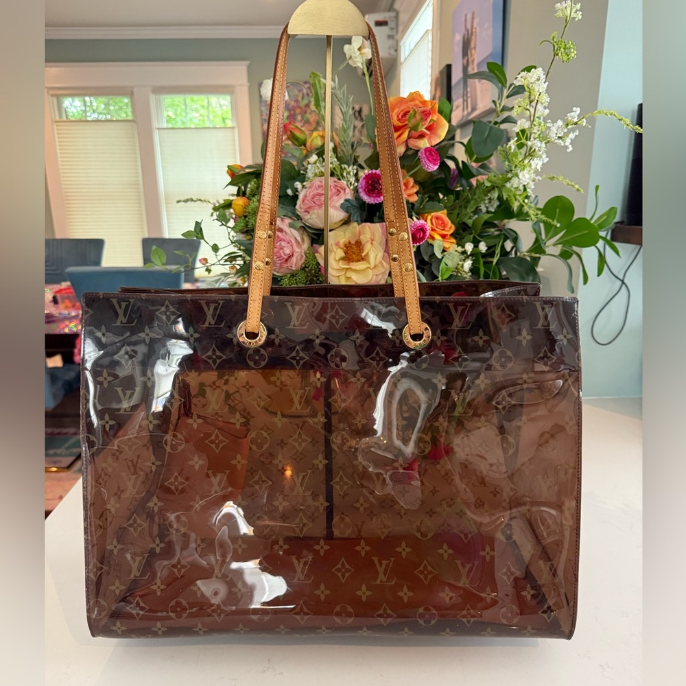Louis Vuitton Translucent Monogram Ambre Cabas Cruise GM Clear Tote w/ LV Pouch